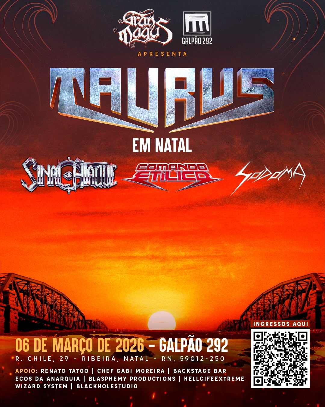 Taurus, Comando Etílico, Sinal de Ataque, Sodoma em Natal 2026